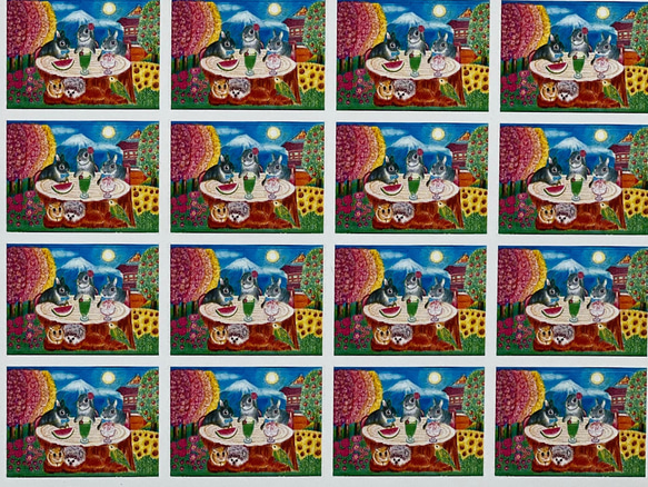 うさぎのレターセット　デザートパーティー　封筒3枚　便箋6枚　シール1枚　ポストカード1枚付き 6枚目の画像