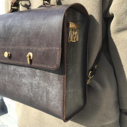 【美品】THE BRIDGE ザブリッジ　リュック　本革レザー　ブラウン h1865.jpg