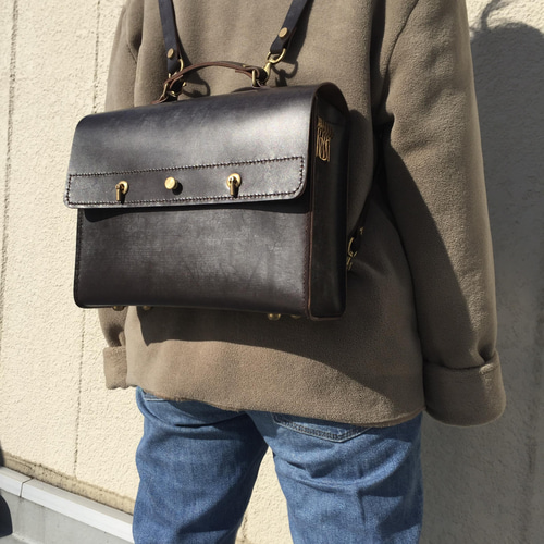 【美品】THE BRIDGE ザブリッジ　リュック　本革レザー　ブラウン リュック レディース 本革 2way レザー ブラウン サライ 49448の