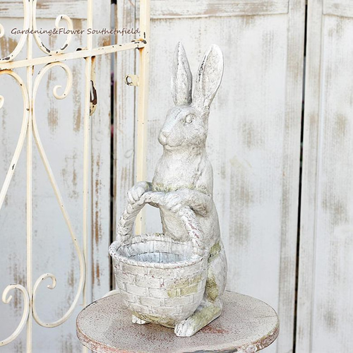 ガーデニング雑貨 アンティーク調 ガーデンバスケットラビット