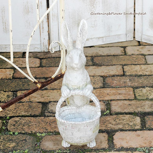 ガーデニング雑貨 アンティーク調 ガーデンバスケットラビット