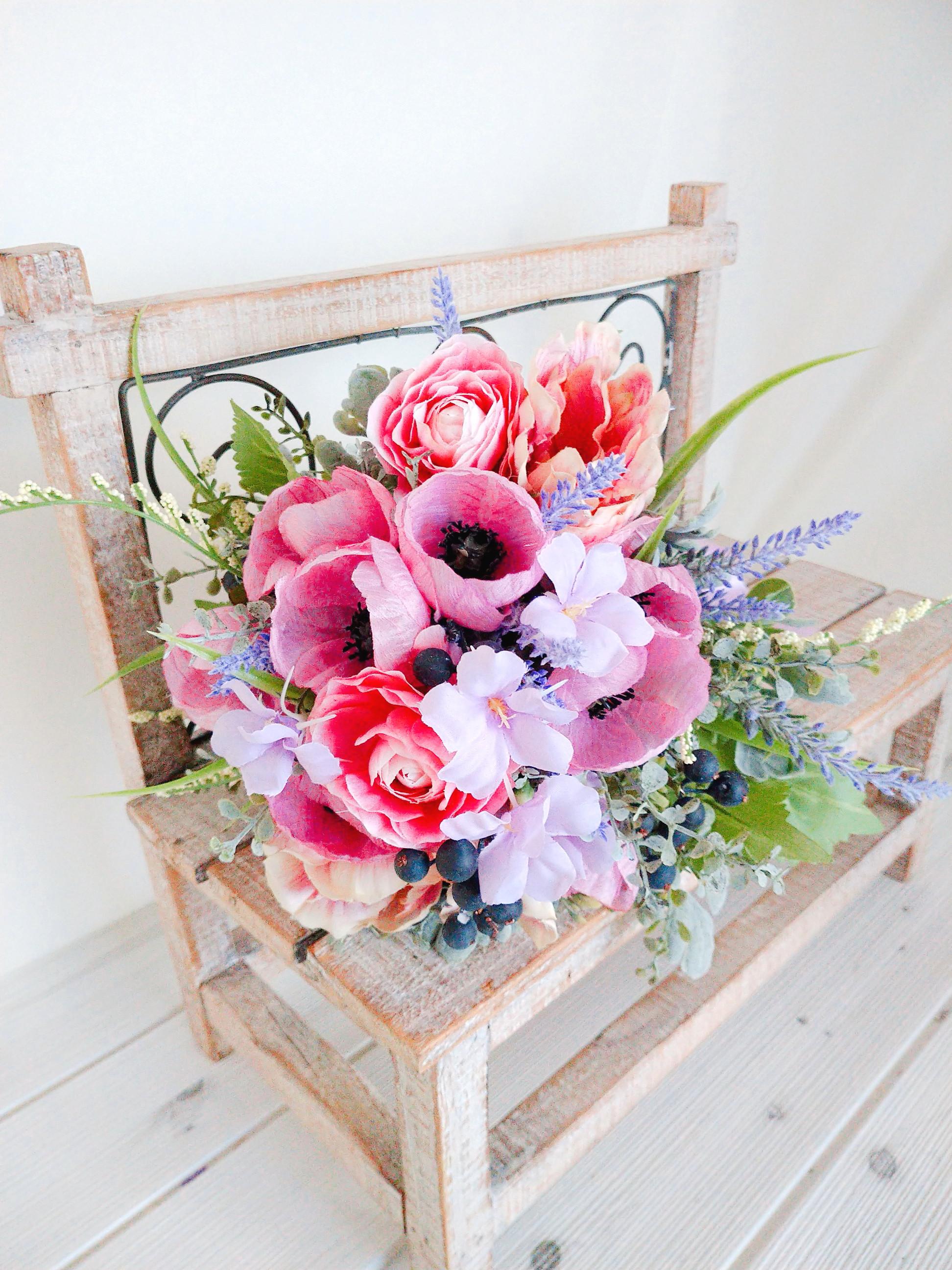 ウェディングブーケ（ブートニア付き）B-59 ブーケ himejyon 通販