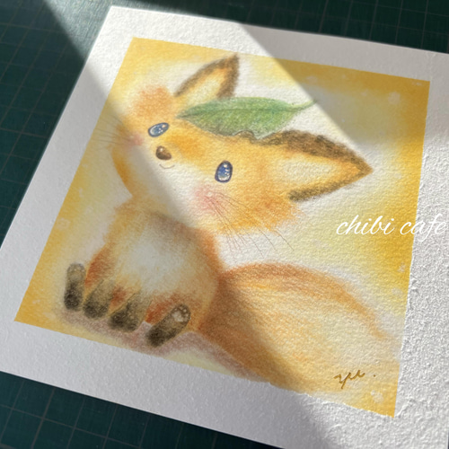 原画】「こぎつねさん」 パステルアート 動物 狐 キツネ きつね
