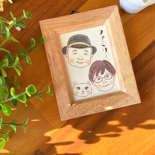 ✾シンプル✾おしゃれ✾ナチュラル似顔絵イラスト✾額付き✾プチ