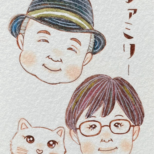 エイミィー♡ 似顔絵ギフト制作 ✾シンプル✾おしゃれ✾ナチュラル似顔絵イラスト✾額付き✾プチ