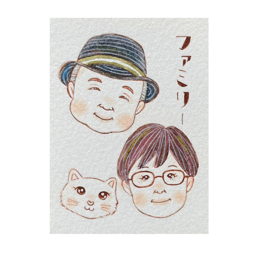 ✾シンプル✾おしゃれ✾ナチュラル似顔絵イラスト✾額付き✾プチ