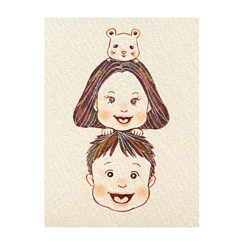 ✾シンプル✾おしゃれ✾ナチュラル似顔絵イラスト✾額付き✾プチ
