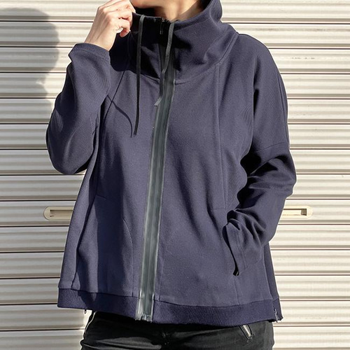 NYコレクションデザイナー 定価9万 ハイネック2way高級リネンアウター 22amsni02-m1.jpg
