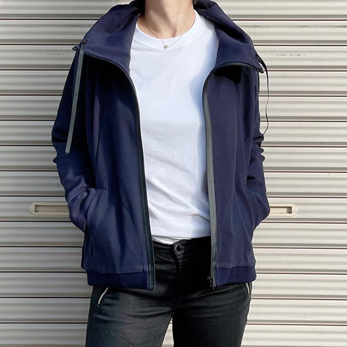 新作数量限定再販】Aラインゆるハイネックジャケット19009