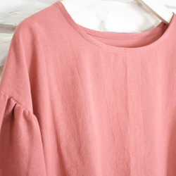 棉製蓬鬆縮褶袖襯衫&lt;粉色&gt; 第6張的照片