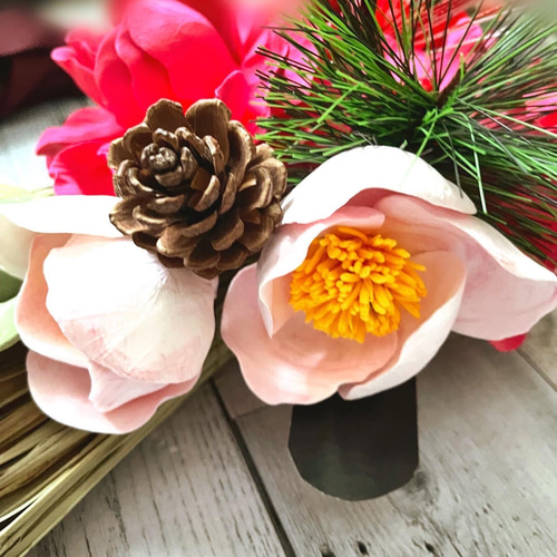 ClayArt】受注作品＊クレイフラワーで迎えるお正月締飾り