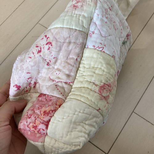 ローズ バラの花アンティーク*ダーラムキルトバッグ トート