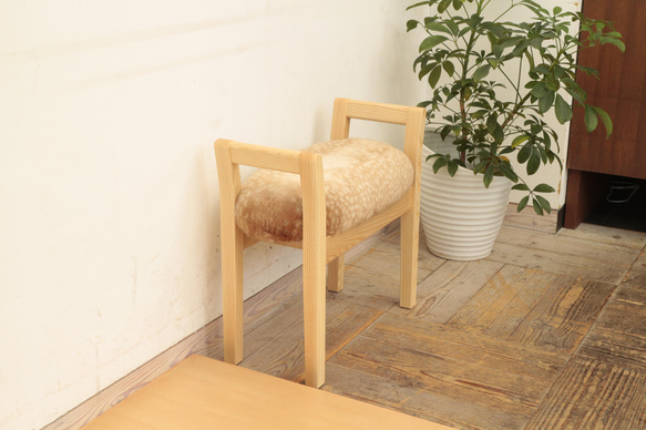 玄関スツール ダブルアーム 収納付（NA×Bambi） 椅子（チェアー