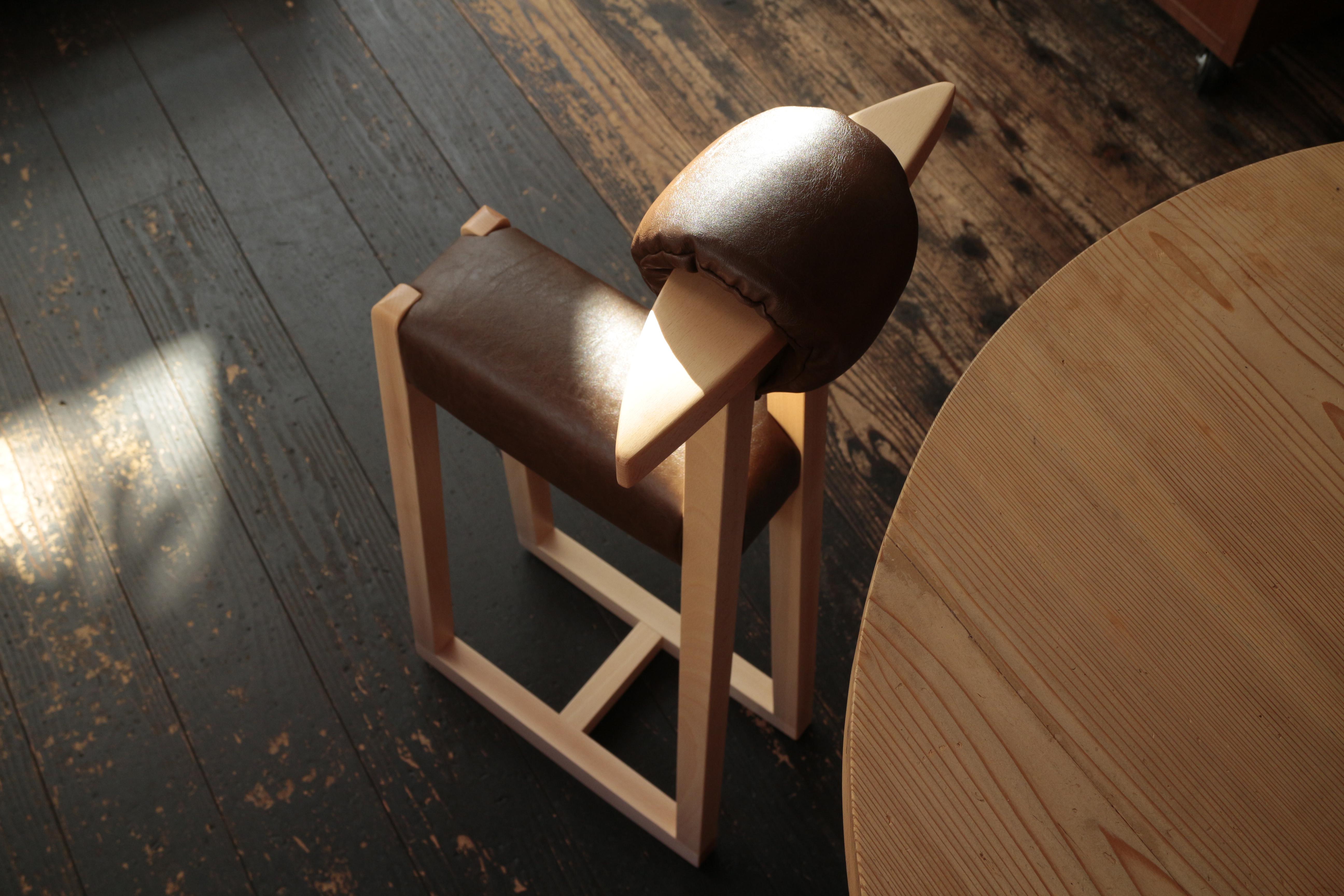 らくだスツール ( NA × 合成皮革ブラウン)