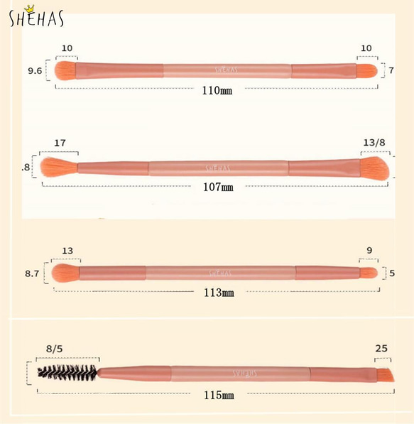 SHEHAS　メイクブラシ7点セット 5枚目の画像