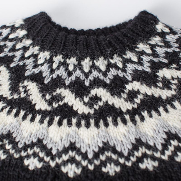 手編み  セーター  creema限定  贈り 冬の保温  黒 受注生産  原著の独占販売 4枚目の画像