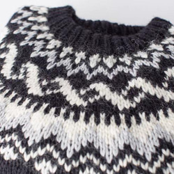 手編み  セーター  creema限定  贈り 冬の保温  黒 受注生産  原著の独占販売 5枚目の画像