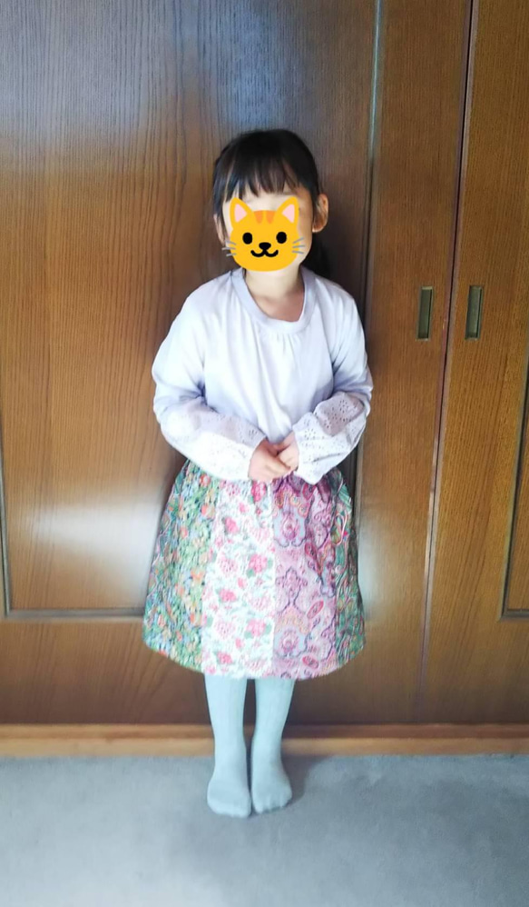 子供服☆リバティ☆パッチワークスカート(サイズ100～120) 2枚目の画像