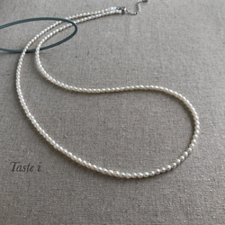 ♦︎再販30点以上！【大人テイスト】淡水ライスパールの60センチネックレス　シルバー925〔20066〕 4枚目の画像