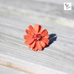 大地農園！ドライフラワー「ジニア アプリコットオレンジ 1輪」プリザ