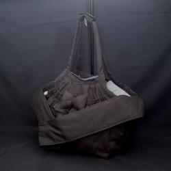受注製作　ＬＬサイズ　肩ベルト１００センチ　小型犬用スリング　ショルダー兼用２ウェイ紀州帆布　キャリーバッグ　ブラック 1枚目の画像