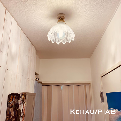 シーリングライト 照明 Kehau/CAB ガラス ランプシェード E26 LED