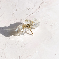 光を纏うアイスロックポニーフック　ゴールド　ヘアアレンジ　まとめ髪　氷　水晶　結晶　天然石風　クリア　 3枚目の画像
