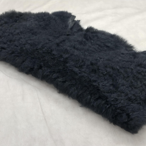 セール品】ムートン（ダブルフェイス） ネイビー色 トルコ産羊皮100% 1