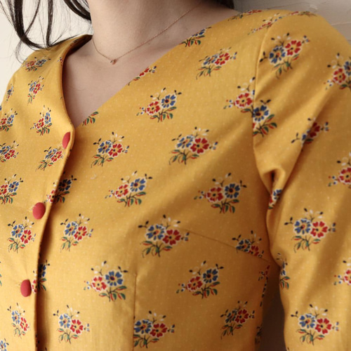 ☆SALE レトロガールシリーズフレンチレトロ・黄色の小花柄