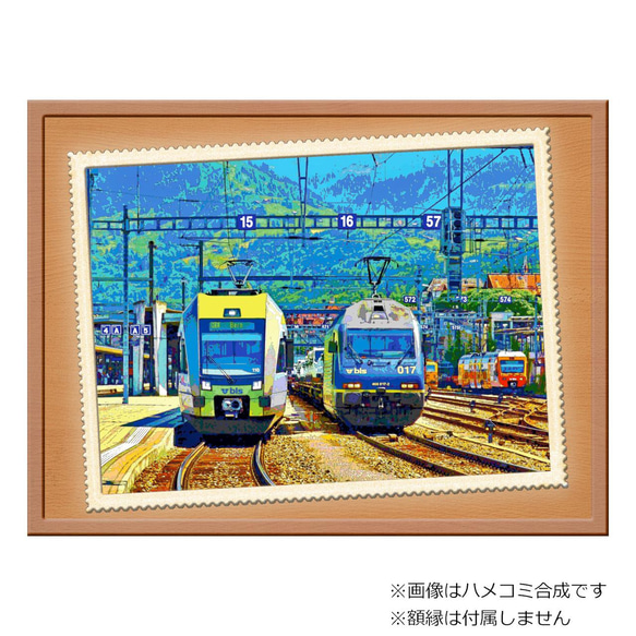 【選べる3枚組ポストカード】スイス シュピーツの駅【作品No.289】 2枚目の画像