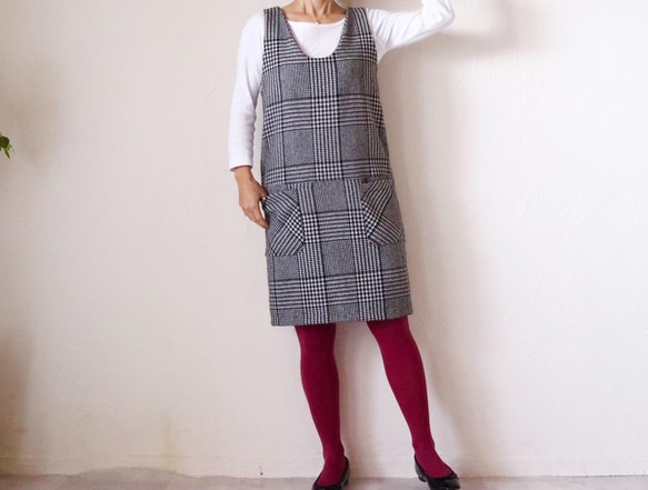 復古少女系列格倫格紋毛衣re9 第4張的照片