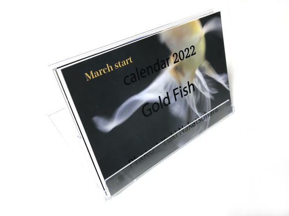 2022年 金魚 卓上カレンダー　3月始まり(March start calendar2022 Gold Fish) 2枚目の画像