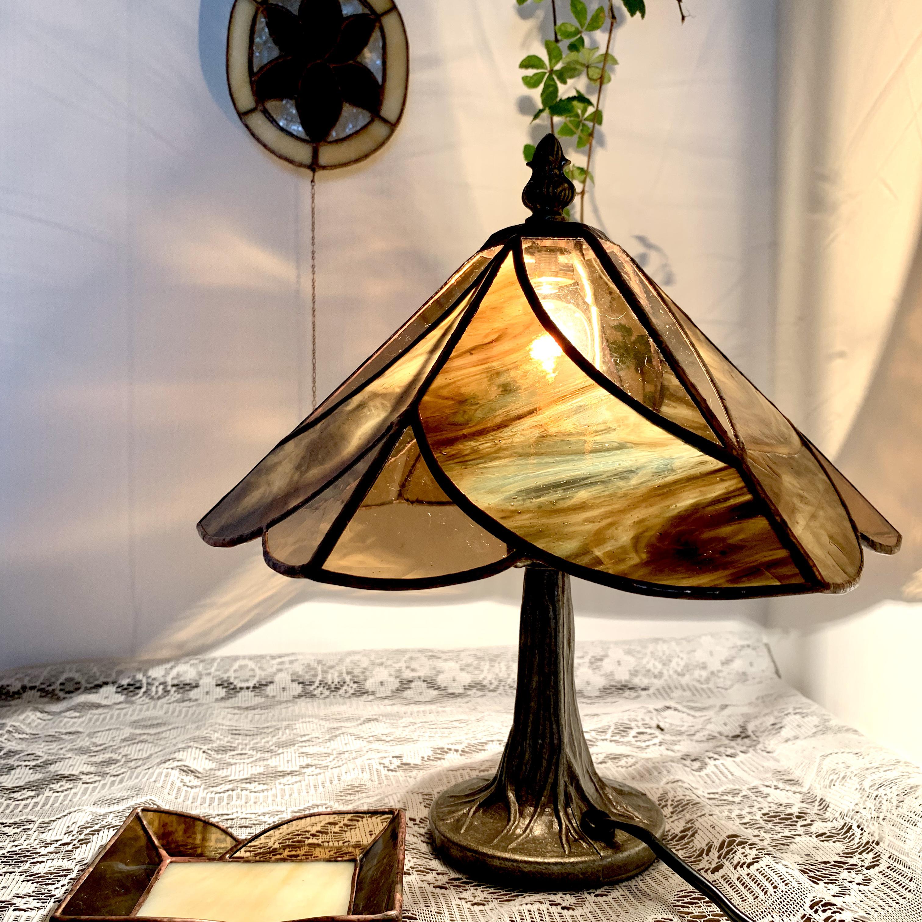 ステンドグラス ランプ ライト レトロ 店舗 ナイトランプ 杢目 ステンドガラス ステンドグラス ランプ ライト レトロ 店舗 ナイトランプ 杢目