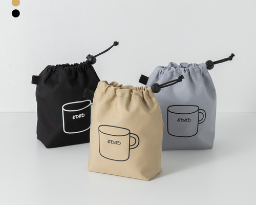 無地】ぶらぶらしないコップ入れ コップ袋 ミニ巾着 歯ブラシ入れ CUP