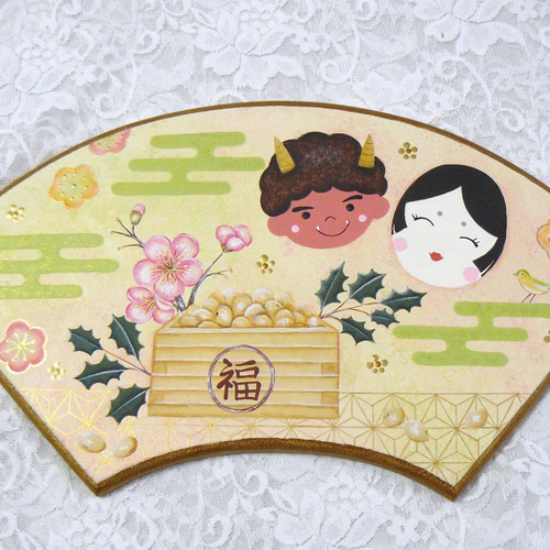 節分扇❤トールペイント（受注製作） その他インテリア雑貨 andante