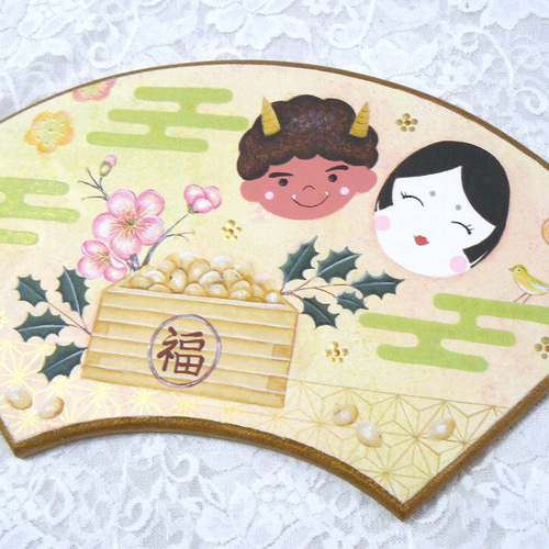 節分扇❤トールペイント（受注製作） その他インテリア雑貨 andante