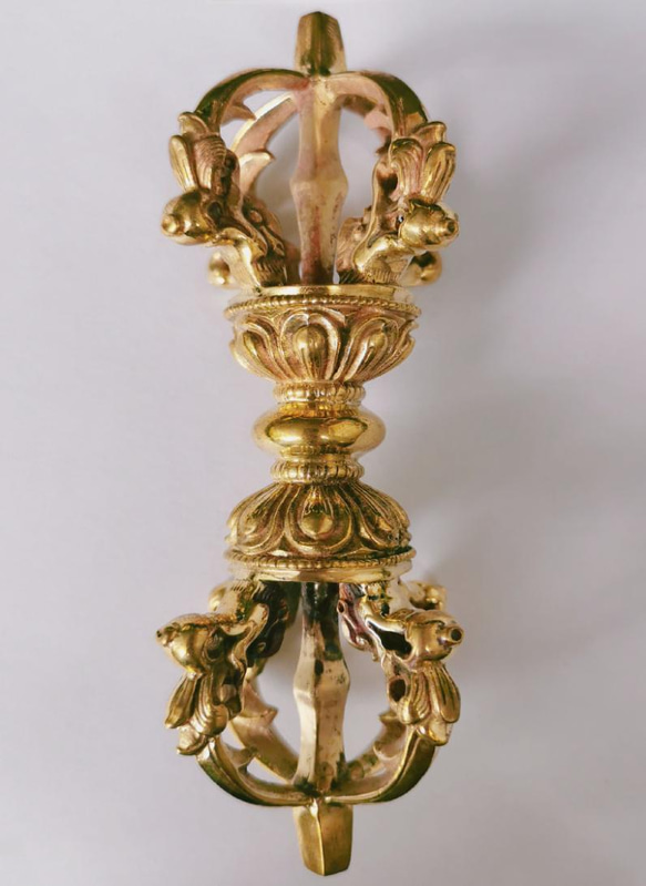 密教法具 五鈷杵 金剛杵 寺院用仏具 真鍮製 vajra 13.5cm その他 密教法具 五鈷杵 金剛杵 寺院用仏具 真鍮製 vajra 13.5cm その他