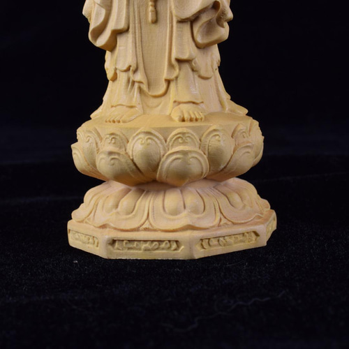 三面観音　観音菩薩　　仏像　仏具 置物 仏像 観音菩薩 観音像 三面観音 木彫り 木製彫刻 彫刻