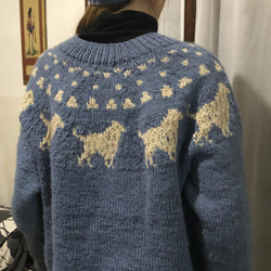 ゴールデンレトリバーのセーター　ペア可能帽子付　丸ヨーク手編み　1枚の値段 7枚目の画像