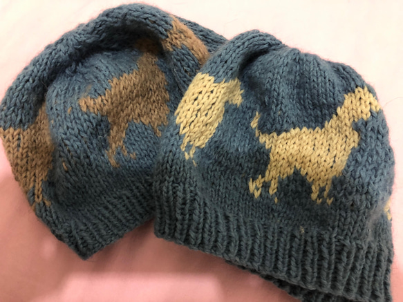 ゴールデンレトリバーのセーター　ペア可能帽子付　丸ヨーク手編み　1枚の値段 10枚目の画像