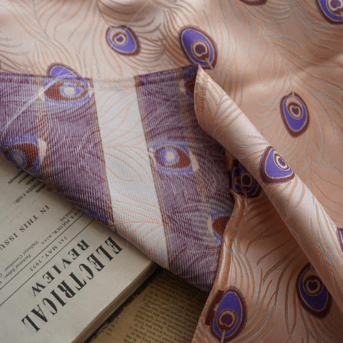 仕立て品 全通柄 孔雀羽ジャガード生地 袋帯／ブラック 仕立て品 全通柄 孔雀羽ジャガード生地 袋帯／ブラック 仕立て品