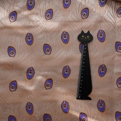 仕立て品 全通柄 孔雀羽ジャガード生地 袋帯／ブラック 仕立て品 全通柄 孔雀羽ジャガード生地 袋帯／ブラック 仕立て品