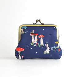 Frame purse(MS) ”Mushrooms and Rabbits" Navy [019] 第3張的照片