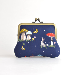 Frame purse(MS) ”Mushrooms and Rabbits" Navy [019] 第2張的照片