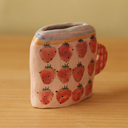 粉狀手煮粉紅色草莓花盒。 第2張的照片