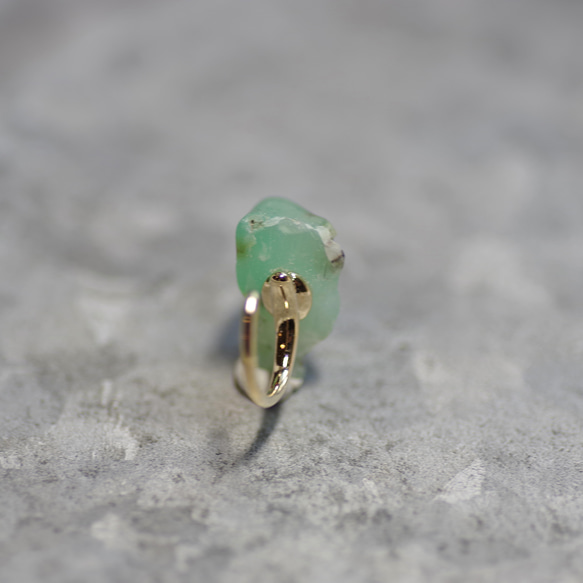 [獨一無二]綠玉髓礦物寶石耳套天然石（2004 號） 第4張的照片