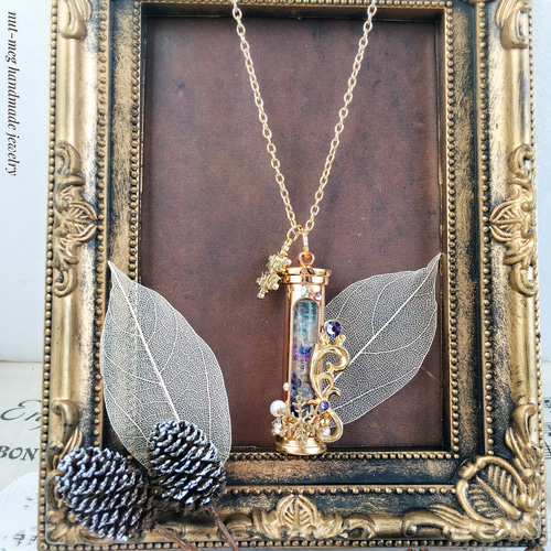 雪景色標本ネックレス(パープル・蓄光) ネックレス・ペンダント 空想