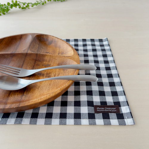 シワになりにくいランチョンマット｛ギンガムチェック｝ その他入園