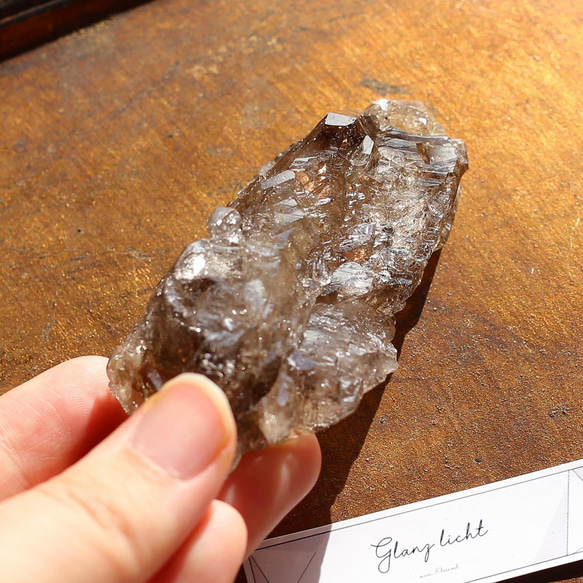 スモーキーエレスチャルクォーツ 高品質 希少 鉱物 天然石 水晶 黒 骸骨水晶 5枚目の画像