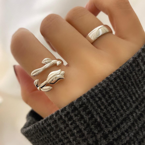 ✿チューリップ✿シルバー925リングR2481 指輪・リング Ringo 通販